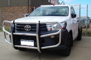 Toyota Hilux with a Bullbar