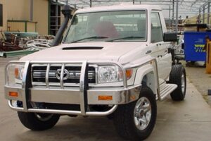 Landcruiser Toyota 70 Series with bullbar and sidestep
