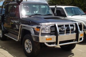 Toyota Landcruiser 70 Series Bullbar with a sidestep