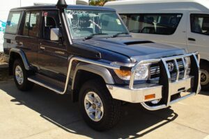 Toyota Landcruiser 70series bullbar with a sidestep